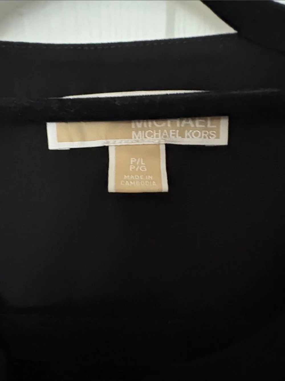 Michael Kors Black Puff-Sleeve Top with Gold Zip